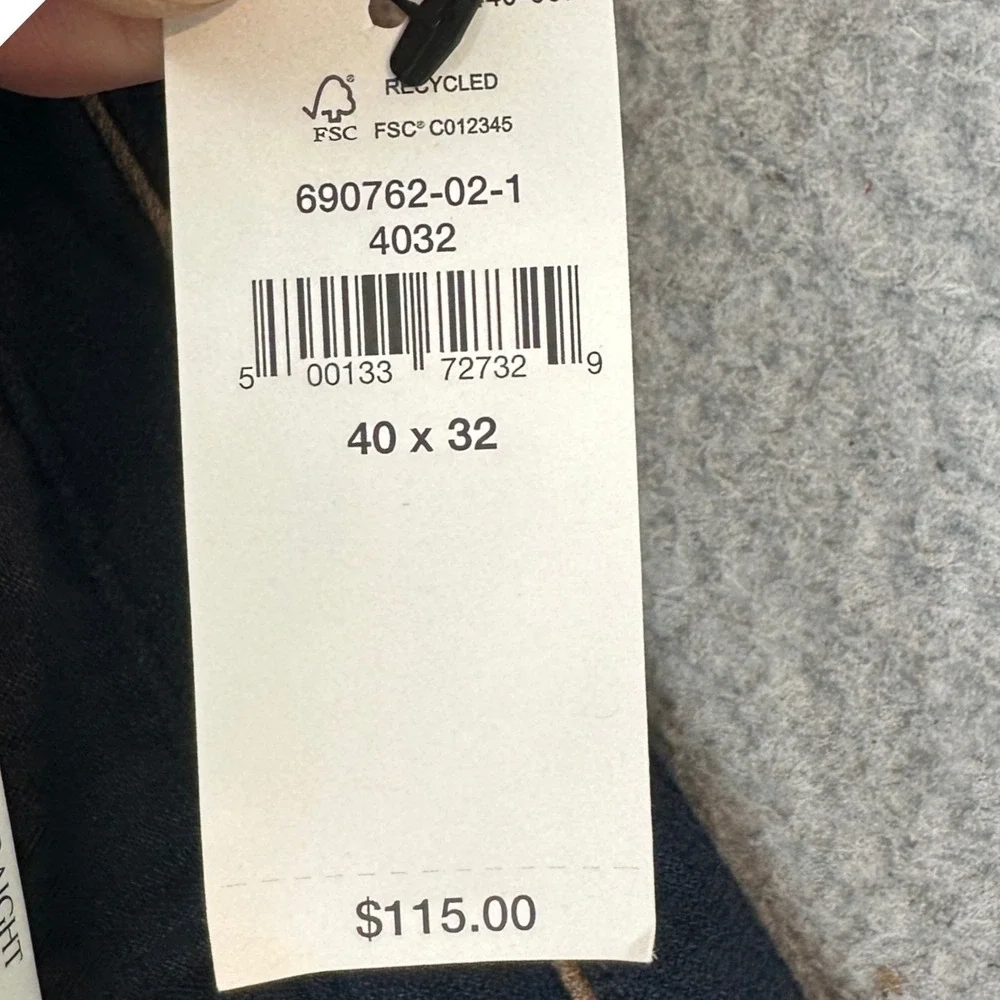 NEW Banana Republic Mens 40X32 Linen Blend Navy Blue Slim-Straight Trouser Dress